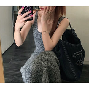 Gray knit midi/maxi knit sleeveless dress size small